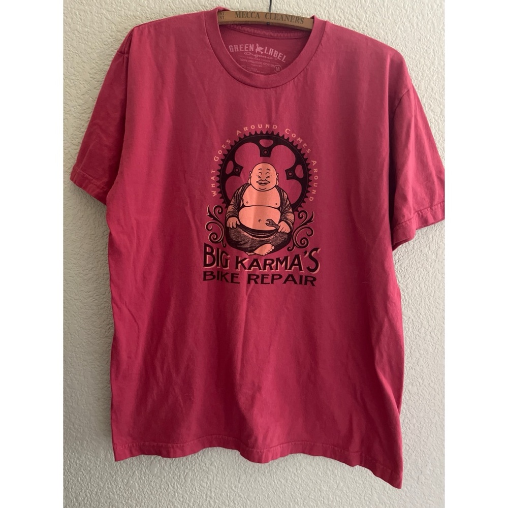 Green Label Organic Cotton Bike Shop Tee Mens Size Medium